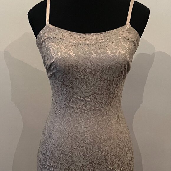 Lace Satin Sheath Dress - Picture 1 of 3
